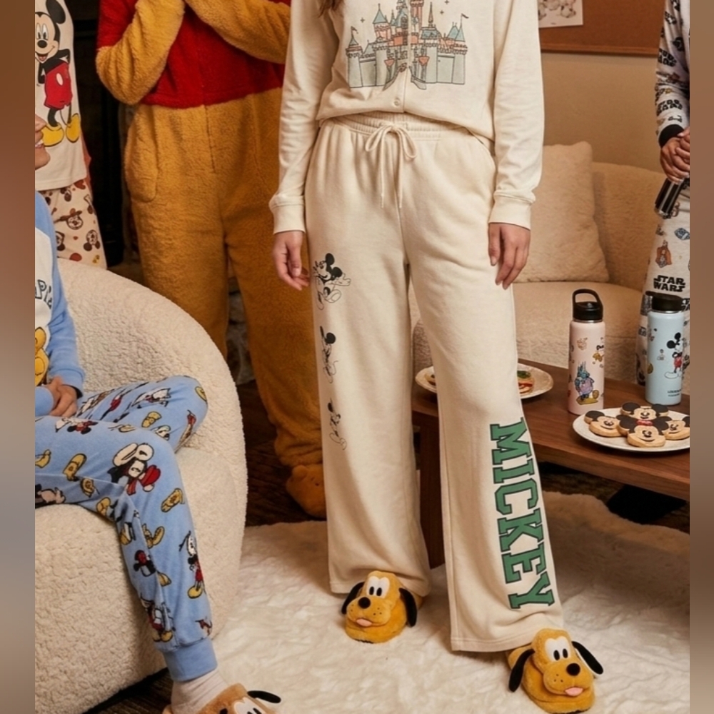 Disney Mickey Mouse Jogging Sweat Pants Size Xsmall XS Vintage Flare Stretch